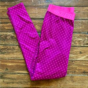 Nike pink polka dot leggings